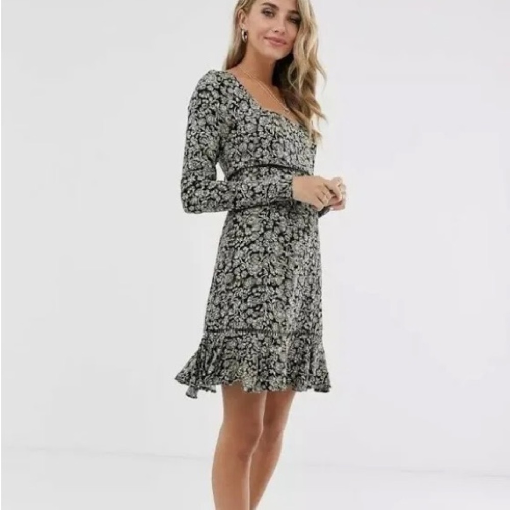 Free People Dresses Free People Boheme Long Sleeve Floral Mini Dress